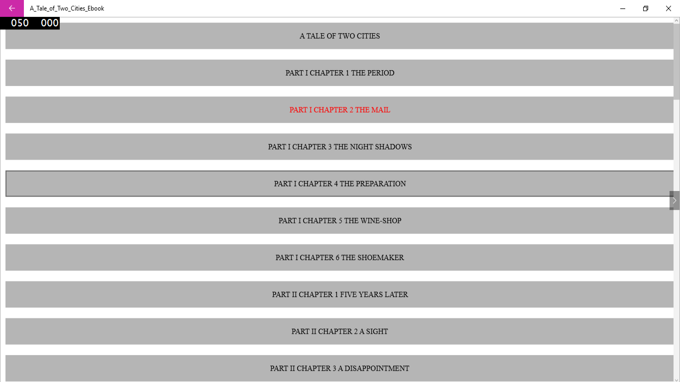 Chapter list