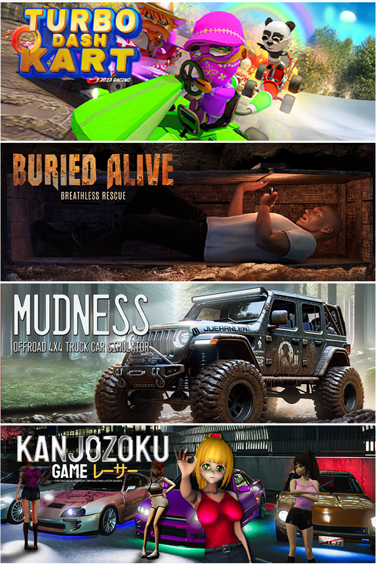 Box shot of Turbo Dash Kart & Mudness Offroad & Buried Alive & Kanjozoku Game