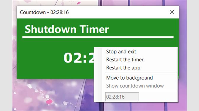 windows shutdown timer windows 10