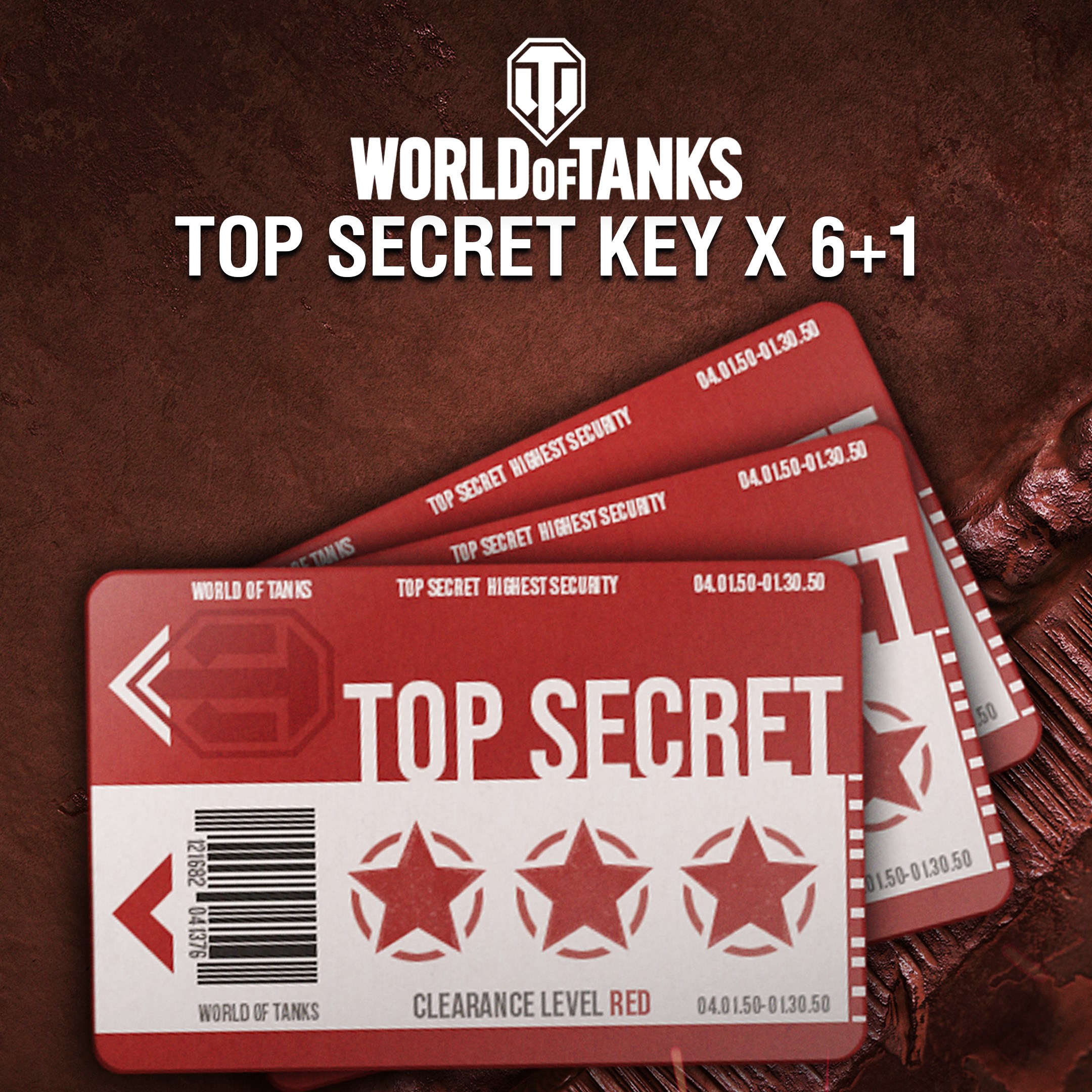 World of Tanks - 6 Top Secret Key Cards + 1 Bonus!