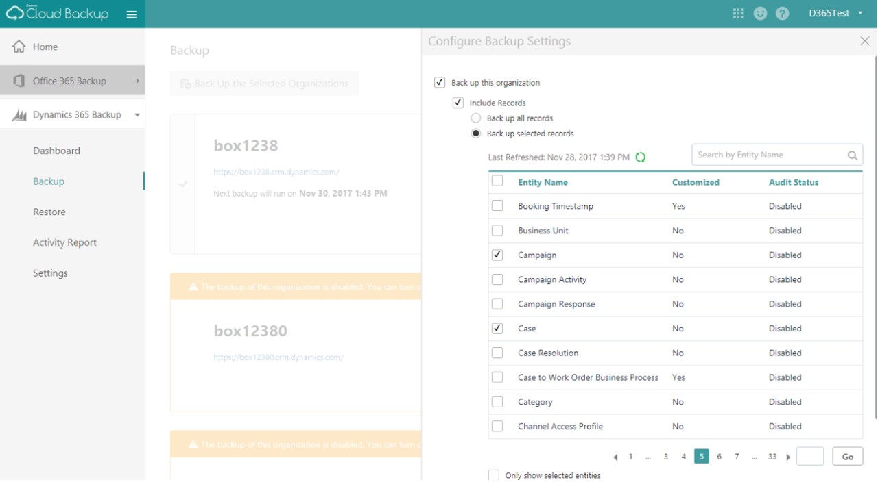 Snapshot 2 of Cloud Backup for Dynamics 365 CRM