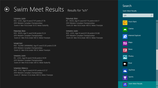 Swim Meet Results screenshot 5