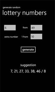 Lottery numbers screenshot 2