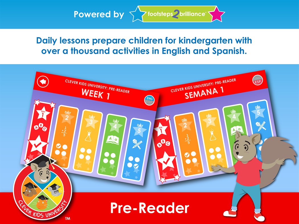 #1. Clever Kids University - Pre-Reader (Windows) Bởi: Footsteps2Brilliance, Inc.