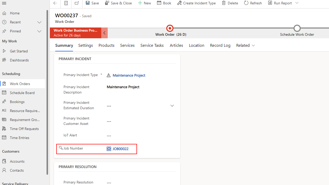 Snapshot 1 of Cogsdale Work Order Costing