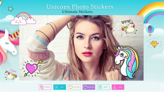 Unicorn Photo Stickers Cute Photo Editor For Girls screenshot 1