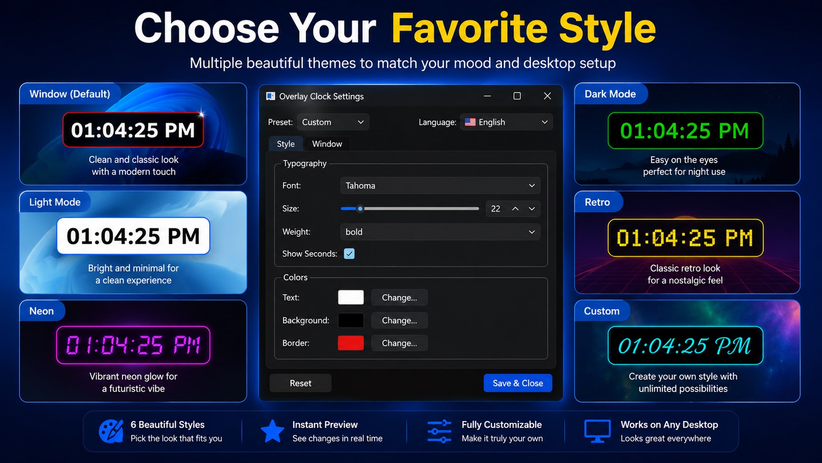 Desktop Overlay Clock screenshot
