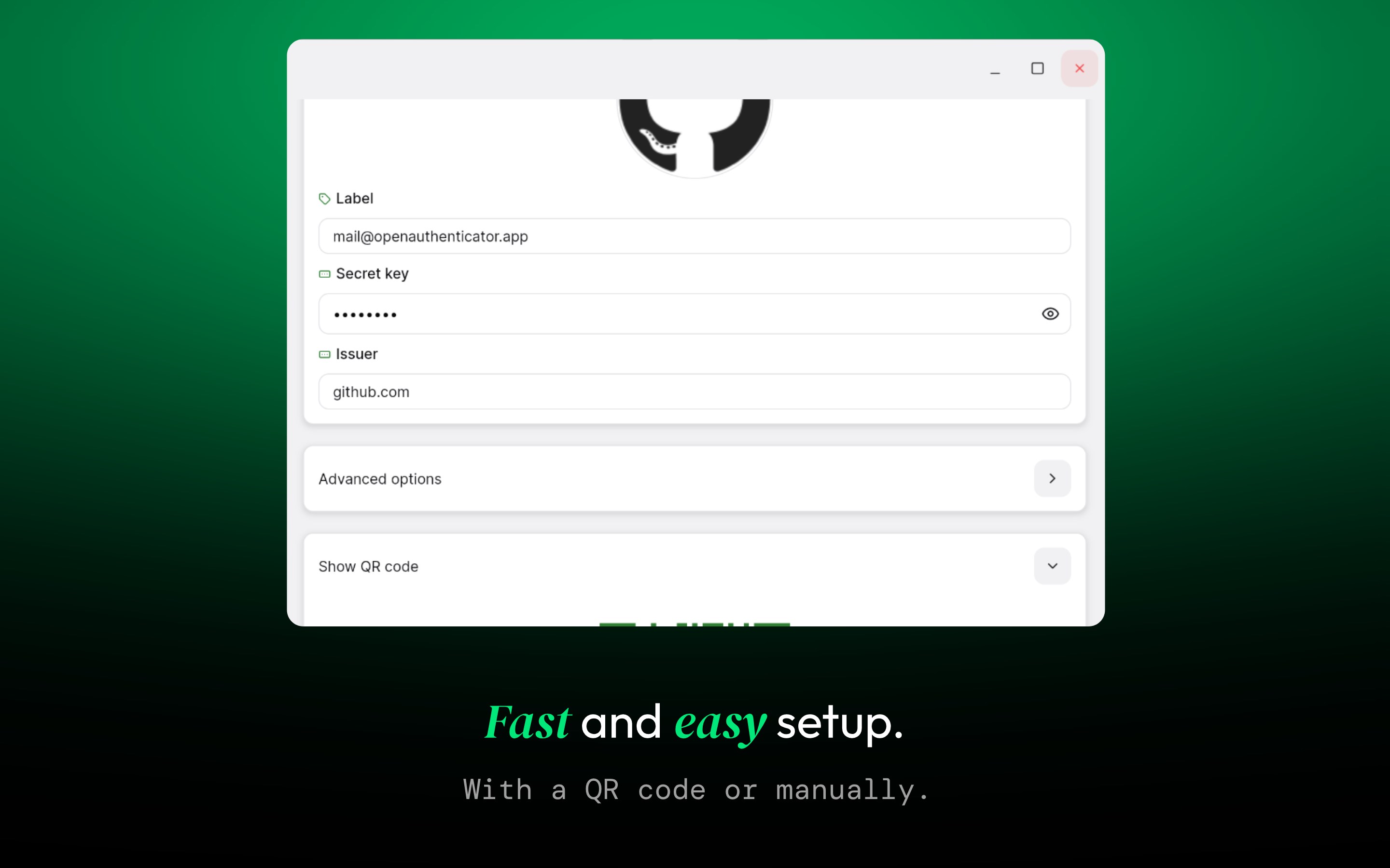 Open Authenticator screenshot