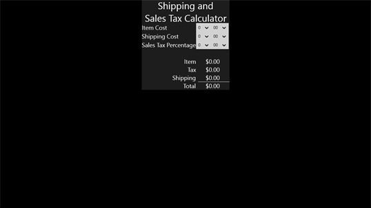 Shipping and Sales Tax Calculator screenshot 1