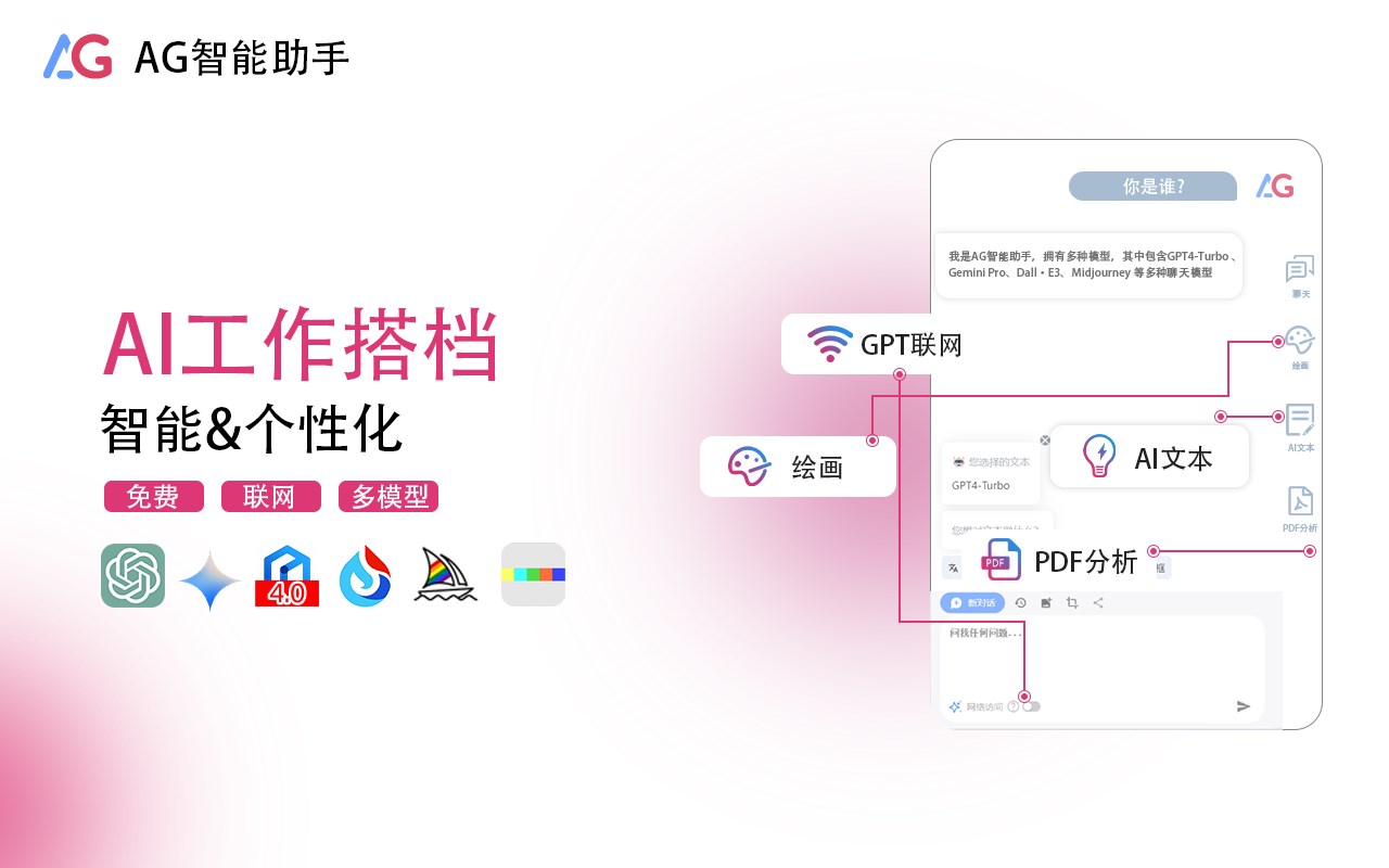 AG智能助手-GPT聊天，绘图，Vision，联网
