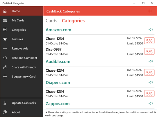 CashBack Categories screenshot 2