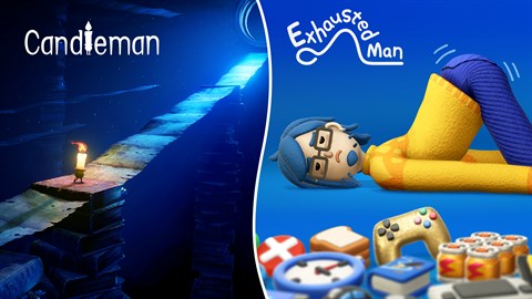 Erschöpfter Mann und Kerzenmännchen Spiele-Bundle