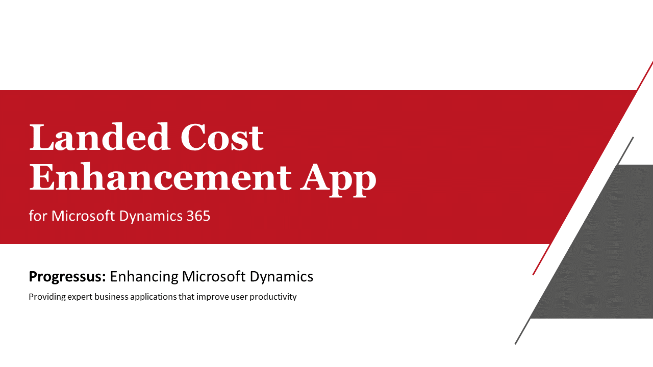Snapshot 1 of Landed Cost Enhancement App