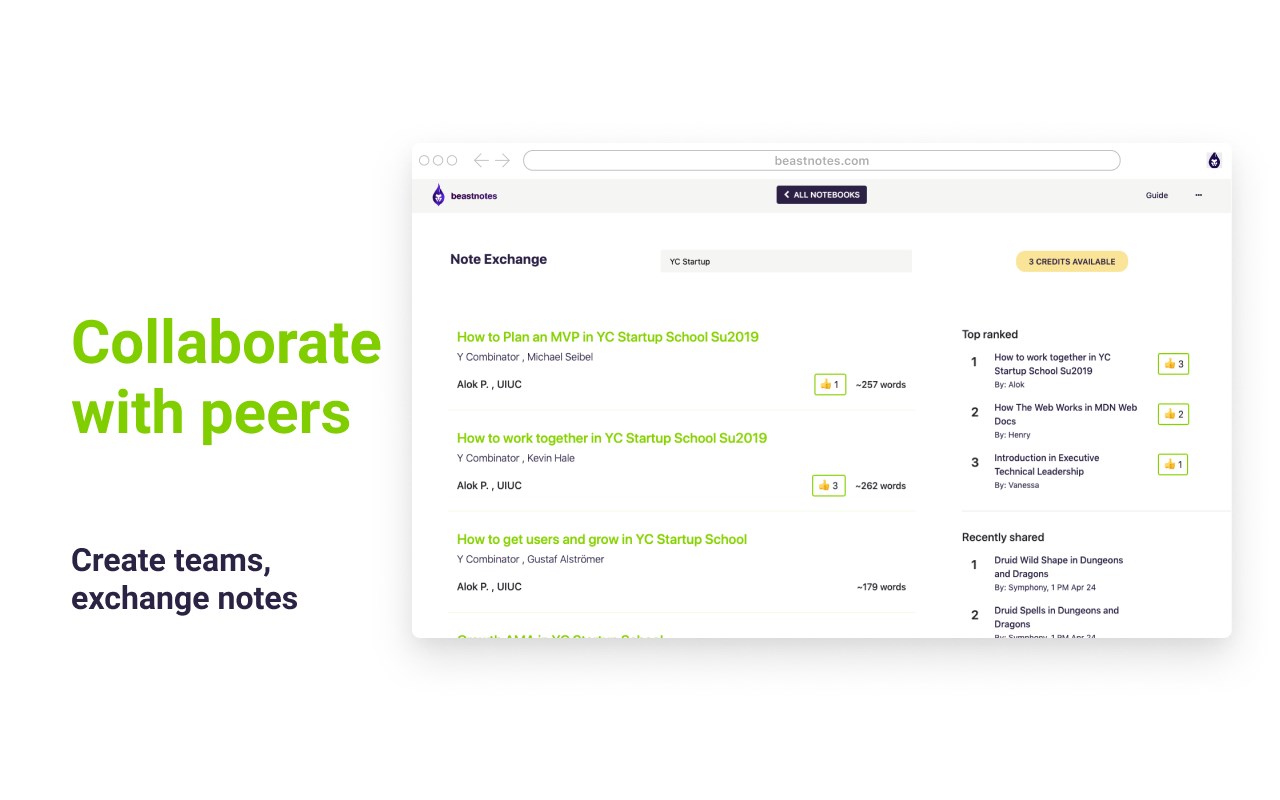 Beastnotes - Take notes for online courses