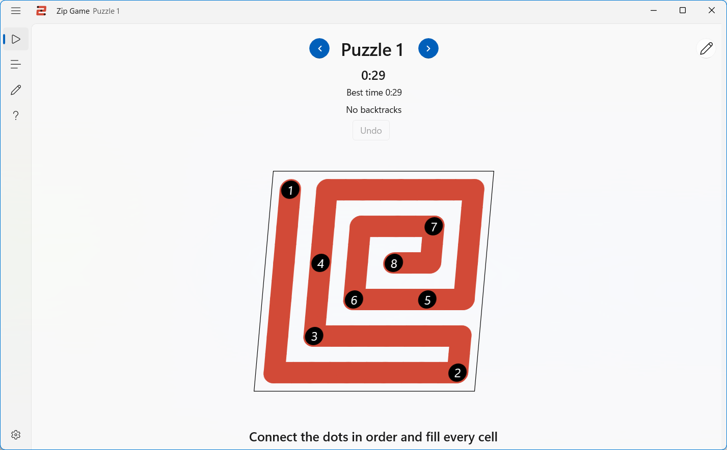 Zip Game screenshot