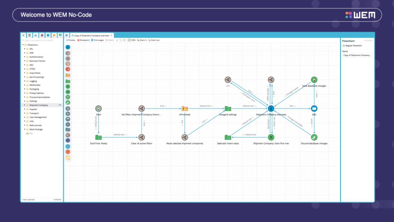 Snapshot 1 of WEM No-Code Runtime