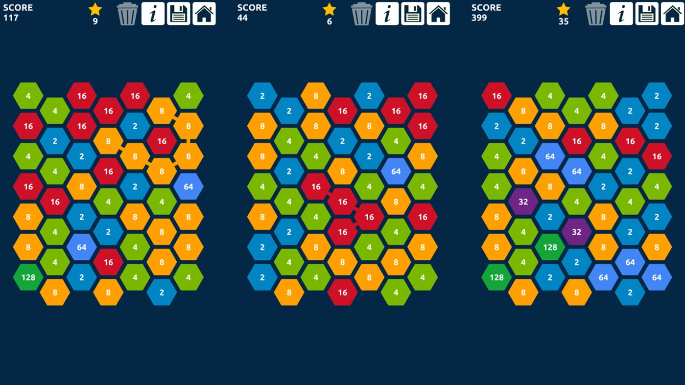 #1. 2048 Connect n Merge Hexagons: Match 3 Hexa Merge Puzzle (Windows) 게시자: Amr Hassan