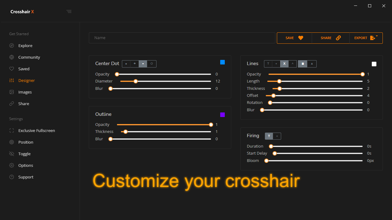 Crosshair X — неофициальное приложение в Microsoft Store