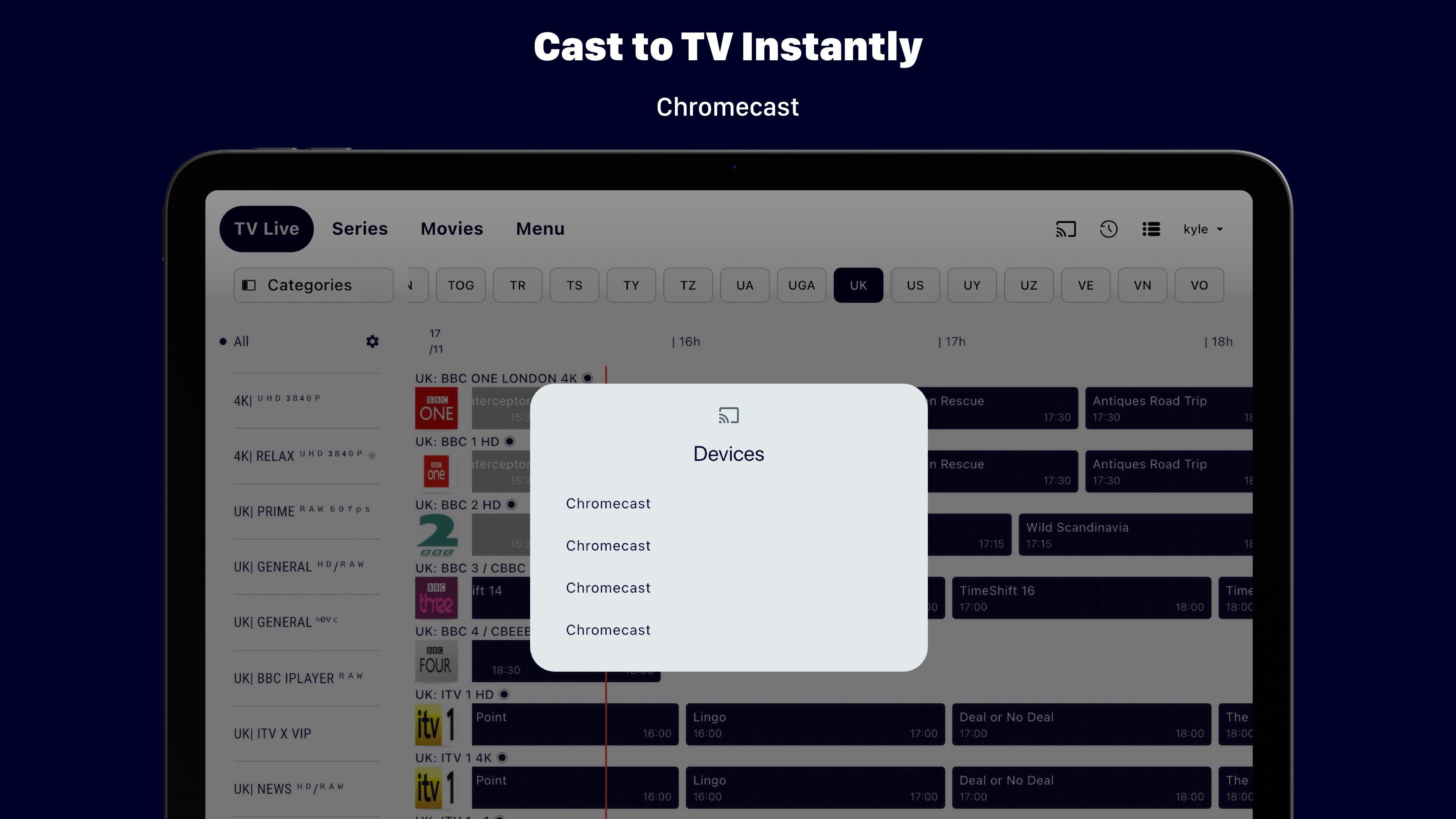 IPTV One — Picture-in-Picture live TV on iPad