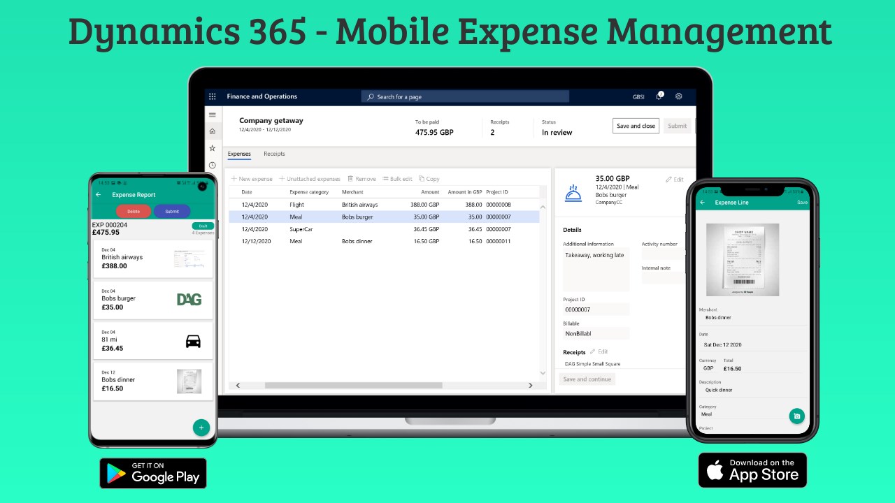 Snapshot 2 of Mobile Expenses D365 Finance