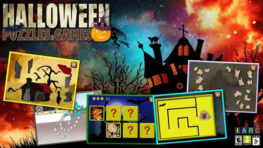Kids Halloween Jigsaw Puzzle Logic and Memory Games for preschool children screenshot 1