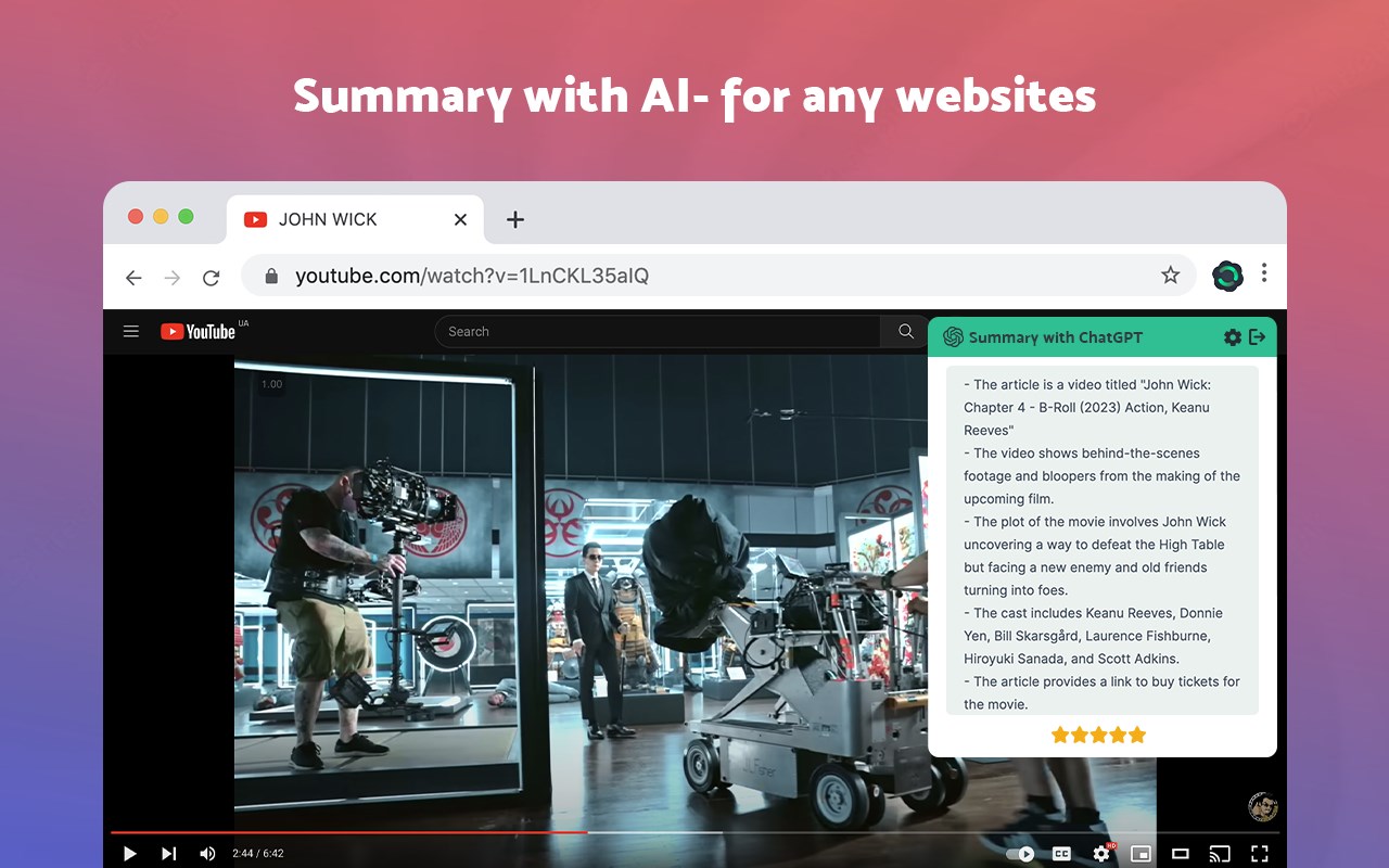 ChatGPT Summary AI for any websites promo image