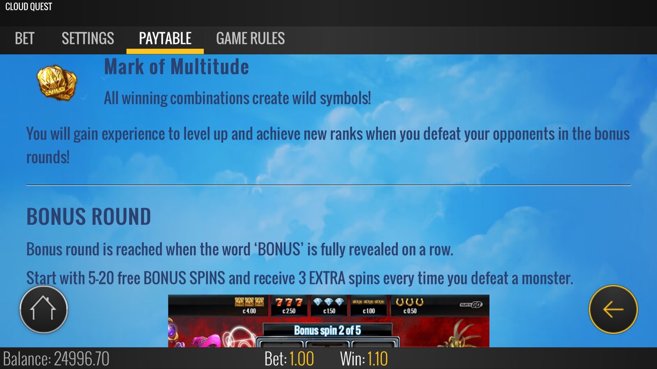 Screenshot 16 Cloud Quest Free Casino Slot Machine windows