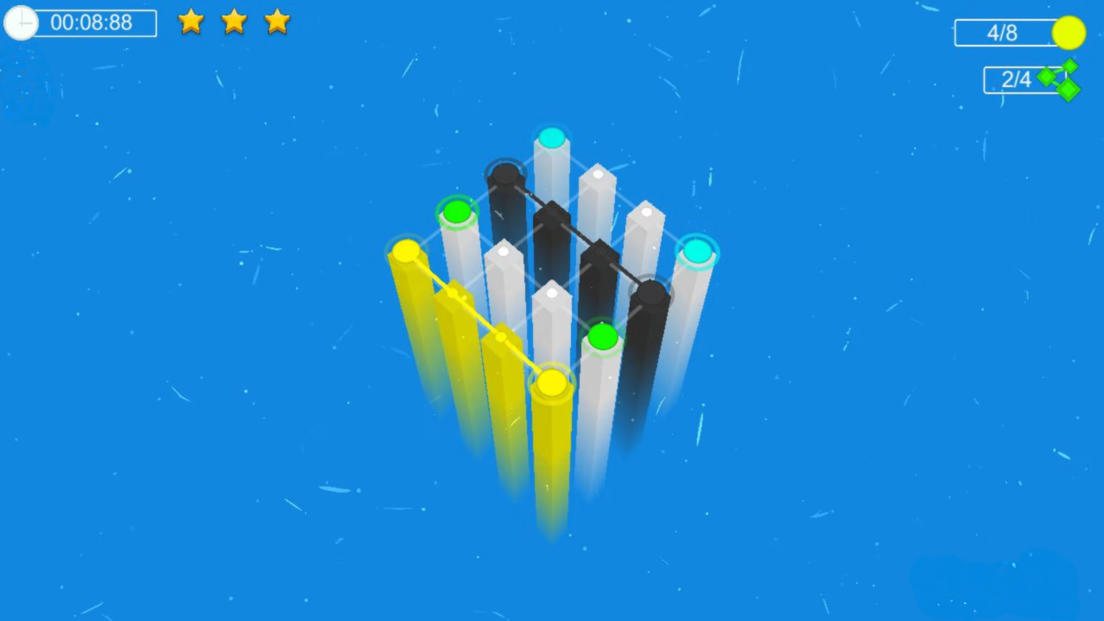 Connect It! 遊戲截圖，顯示中等難度的關卡佈局