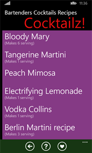 Bartenders Cocktails Recipes screenshot 1