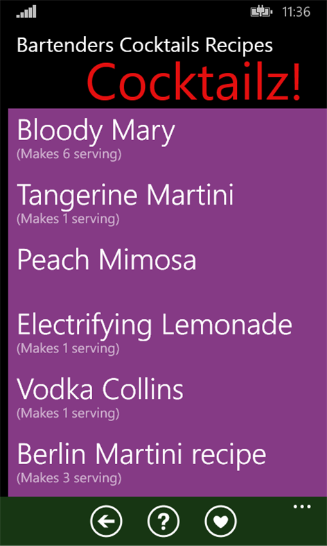 Bartenders Cocktails Recipes Screenshots 1