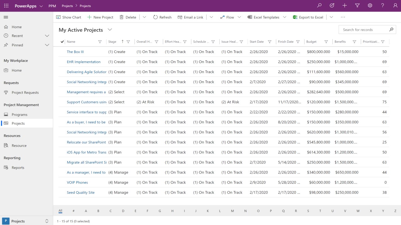 Snapshot 4 of PPM Accelerator for Project for the web