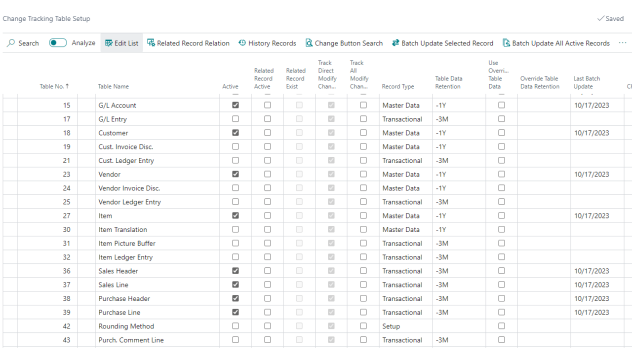 Snapshot 1 of Change Tracking