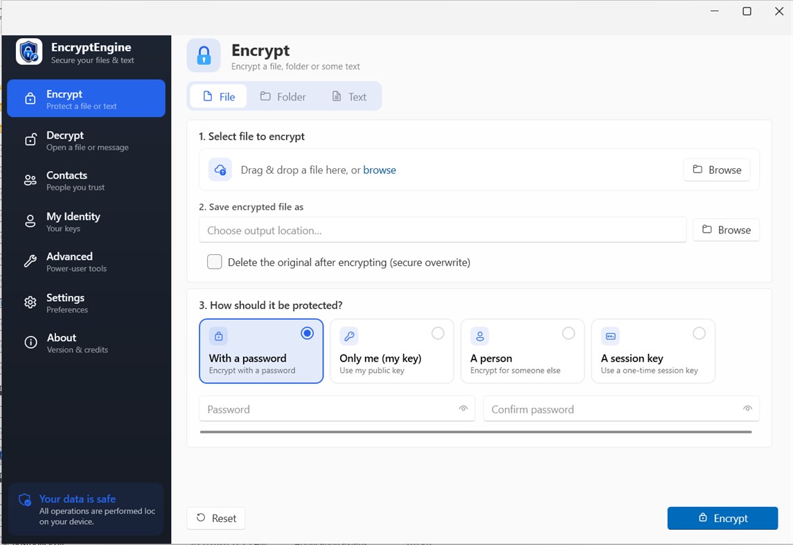 #1. EncryptEngine (Windows) De: BackendSide