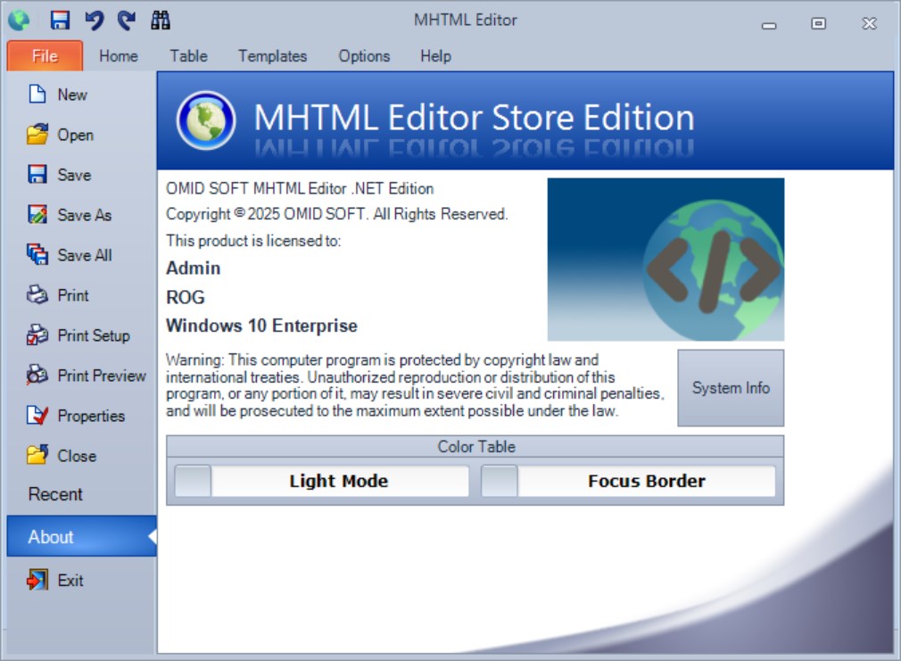 MHTML Editor screenshot
