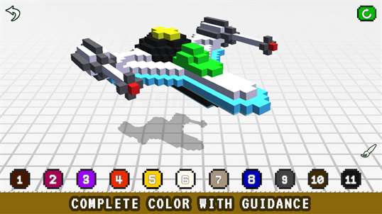 Planes 3D Color by Number - Voxel Coloring Book screenshot 2