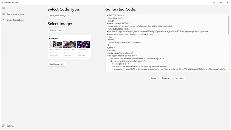 Screenshot to Code - PC - (Windows)