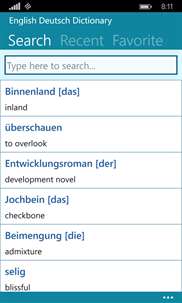 Offline English German Dict screenshot 1