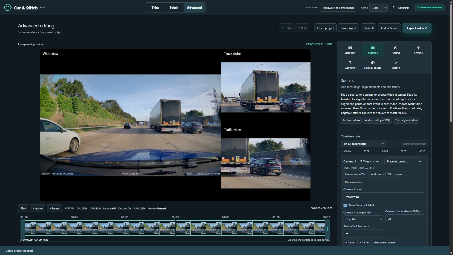 Cut & Stitch Video Editor screenshot