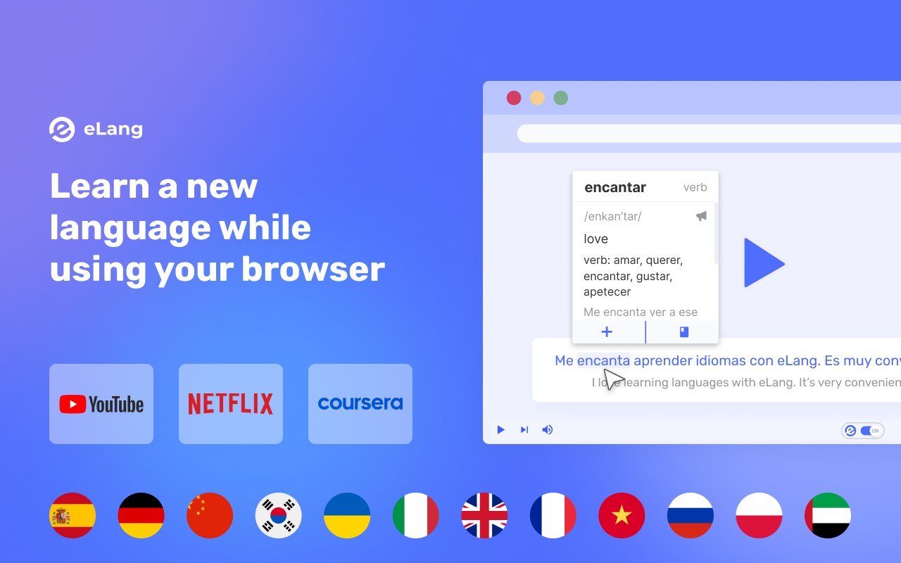 Learn languages with Netflix & YouTube