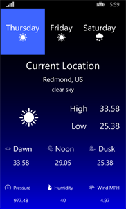 Weather info screenshot 2