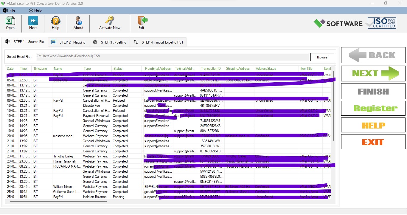 XLS to PST Converter Screenshot