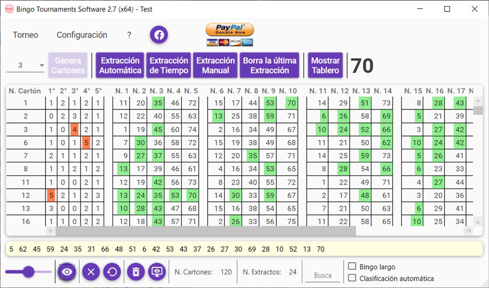 Torneos de bingo en grupo en español