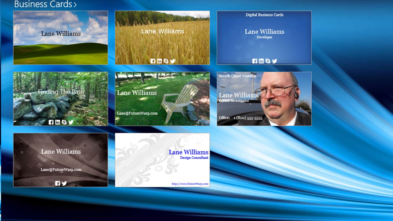 Digital Business Cards for Windows 10