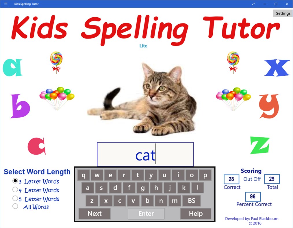 #1. Kids Spelling Tutor (Windows) 게시자: Paul Blackbourn