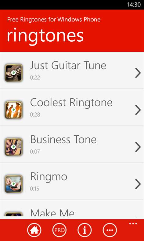Free Ringtones for Windows Phone Screenshots 1