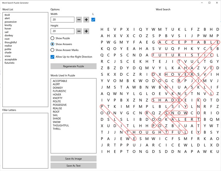 Word on sale puzzle generator