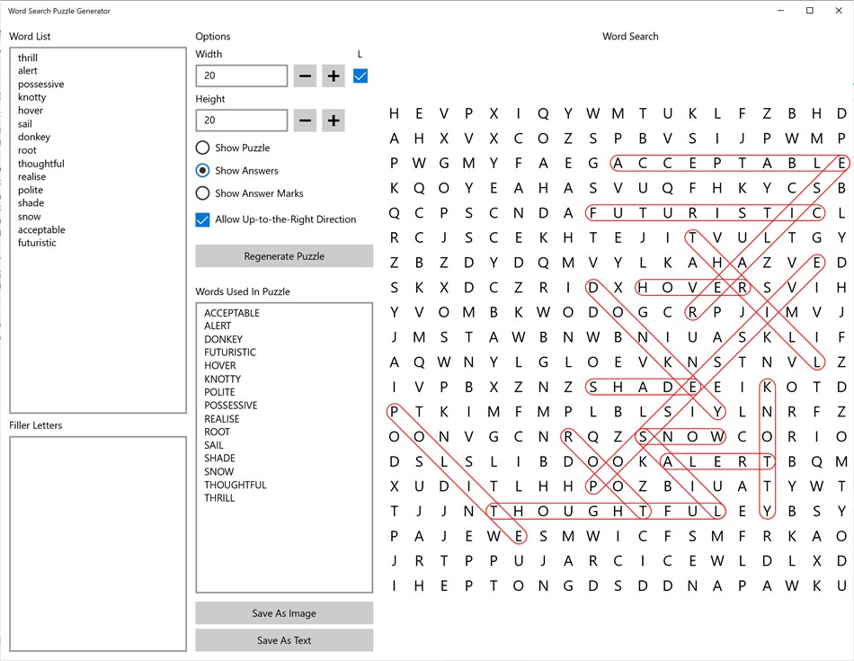 Word Search Puzzle Generator (Windows) 由: David Rector