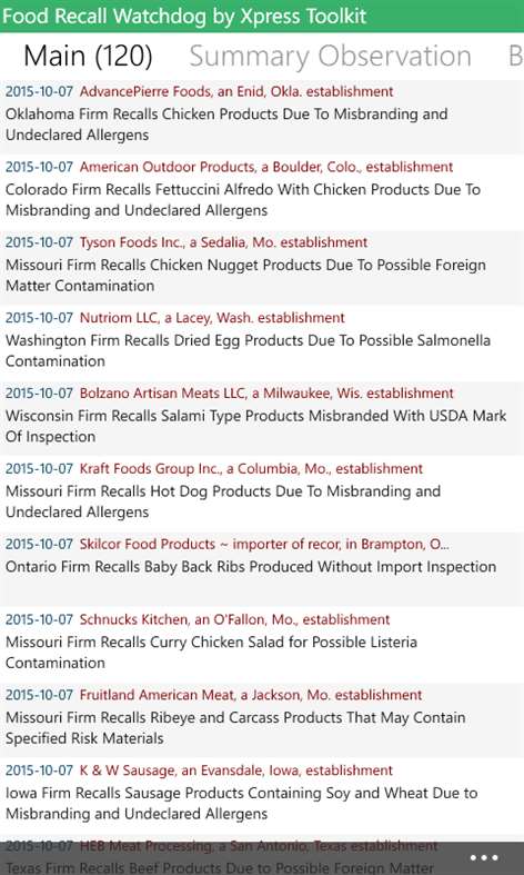 Food Recall Watchdog Screenshots 2