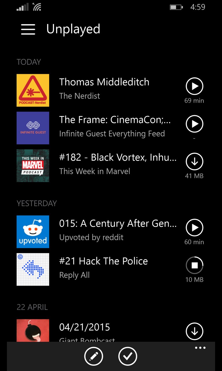Pocket Casts for Windows 10 Mobile