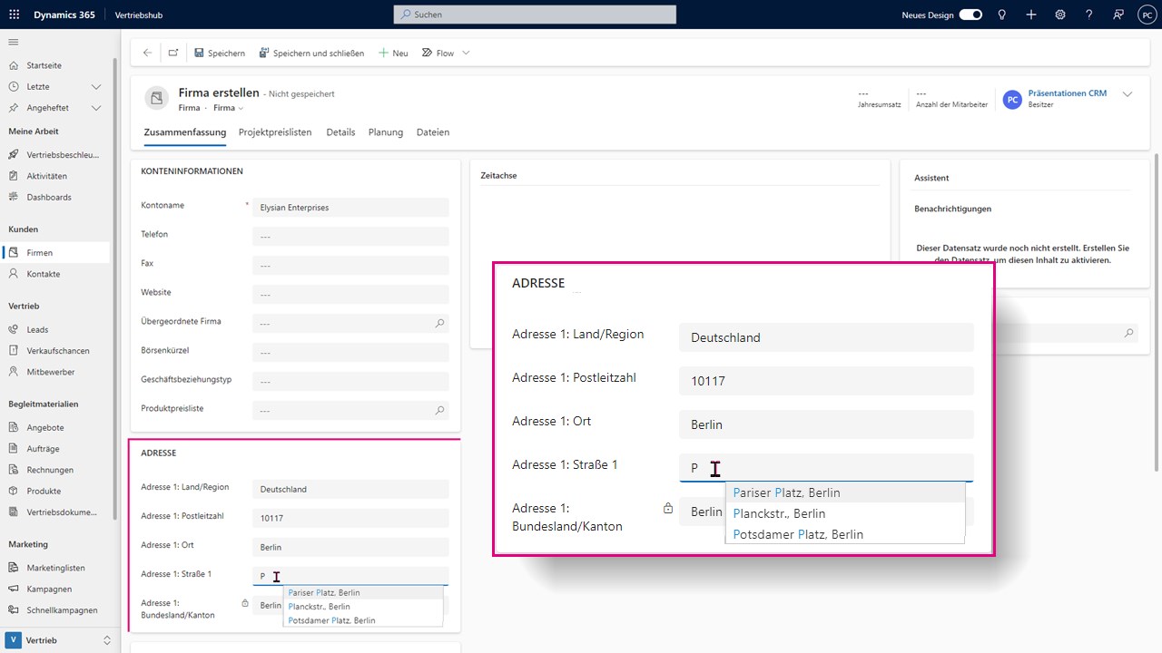 Snapshot 1 of Address Validation for D‘365 Marketing & Sales